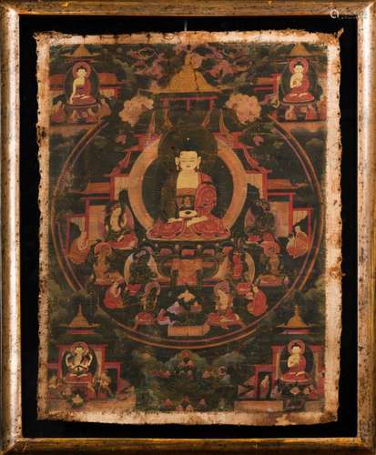 Himalayan Art A thangka depicting Amitabha Tibet, 18th century