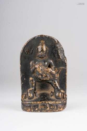 Himalayan Art A small stone figure of Jambhala Tibet, 16th-17th century (?)