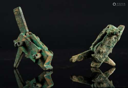 Chinese Art Two crossbow bronze mechanisms China, Warring States period, 5th-3rd century b.C.