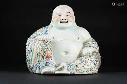 Chinese Art A famille rose porcelain Budai figure bearing a four character seal mark at the base China, 20th century