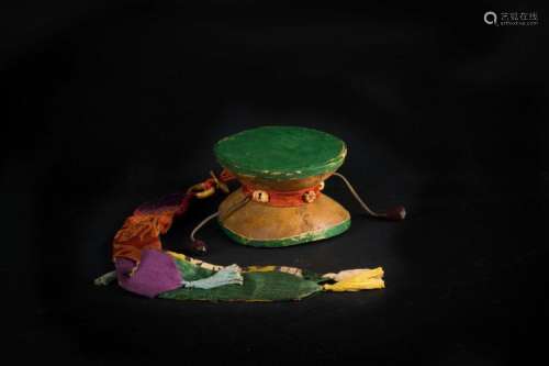 Himalayan Art A ritual drum (damaru) composed of double kapala Tibet, early 20th century