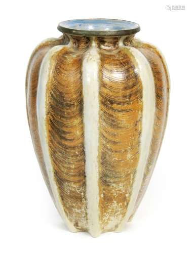 A large Martin Brothers stoneware gourd vase by Edwin & Walter Martin