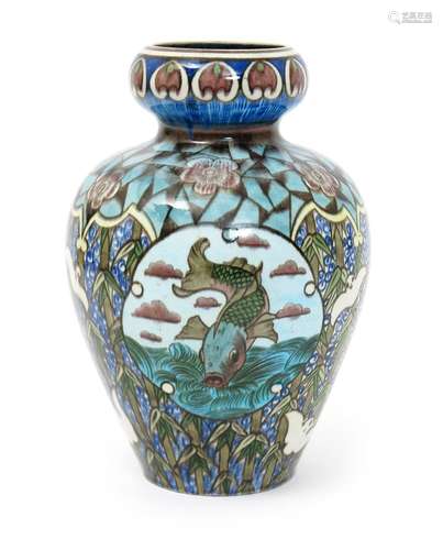 A Burmantofts Faience Anglo-Persian vase by Leonard King