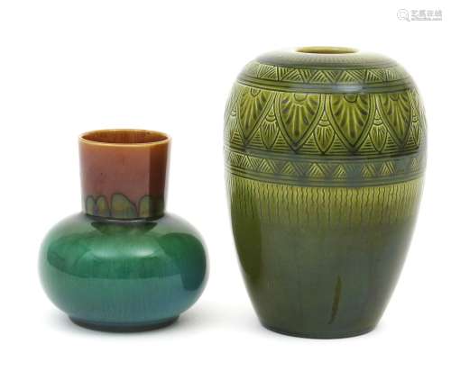 A Linthorpe Pottery vase designed by Dr Christopher Dresser