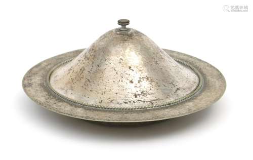 A Guild of Handicrafts electroplated muffin dish and cover designed by Charles Robert Ashbee