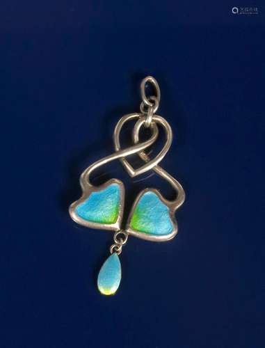 A Theodore Fahrner silver and enamel pendant necklace