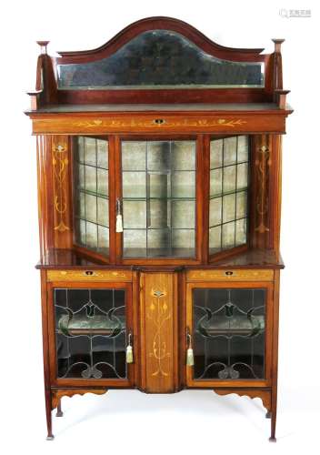 An Art Nouveau inlaid display cabinet probably by Shapland & Petter