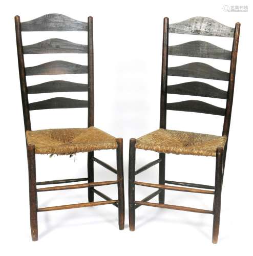 A pair of ash Clissett  high-back chairs
