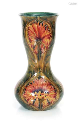 'Chrysanthemum' or 'Revived Cornflower' a Moorcroft Pottery vase designed by William Moorcroft