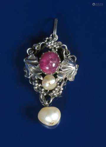 A silver pendant necklace probably by G H Penny