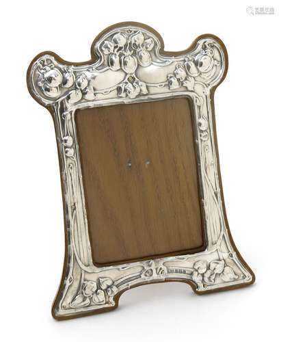 An Albert Jackson silver and wood photograph frame