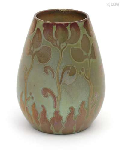 A Burmantofts Faience lustre vase by Joseph Walmsley