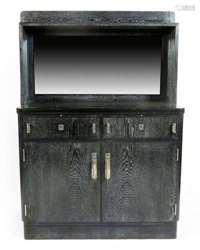 A continental Secessionist limed and ebonised oak sideboard