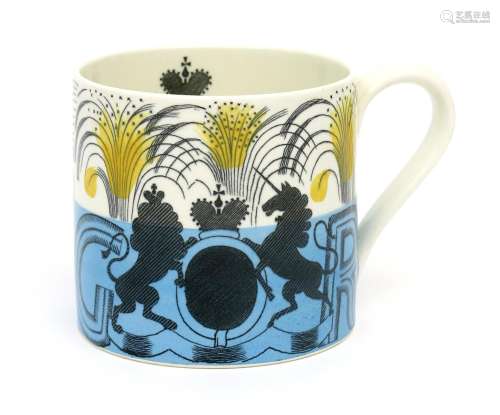 A rare Wedgwood King George VI  and Queen Elizabeth 1937 coronation mug designed by Eric Ravilious