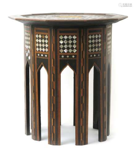 An Anglo-Persian occasional table probably retailed by Liberty & Co