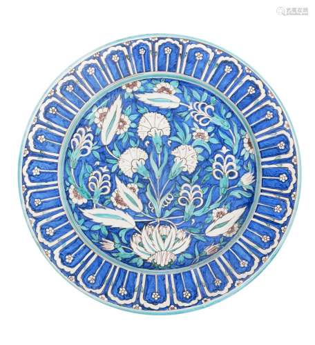 A large continental pottery Iznik charger