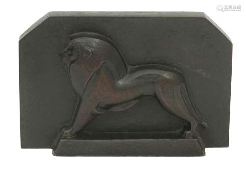 Lion of Empire - Wembley 1924 a patinated bronze plaque designed by Frederick Charles Herrick
