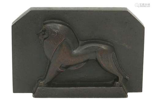 Lion of Empire - Wembley 1924 a patinated bronze plaque designed by Frederick Charles Herrick