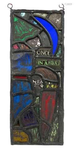 'Once in a Blue Moon' a stained glass panel