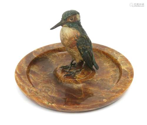 A Bergman cold painted bronze model of a kingfisher