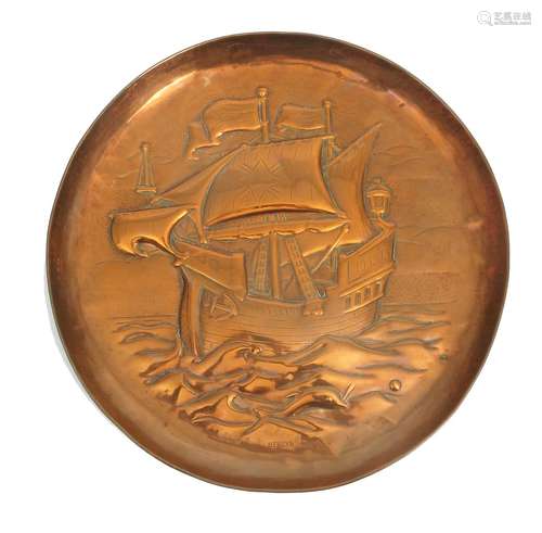 A Newlyn Industrial Class copper plate