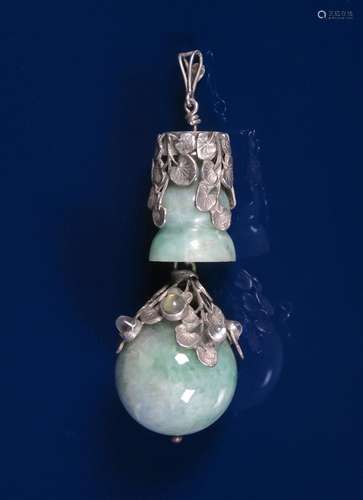 A large silver and jadeite pendant the design attributed to Amy Sandheim