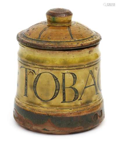 A Winchcombe Pottery tobacco jar and cover by Michael Cardew