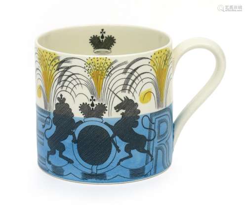 A rare Wedgwood King Edward VIII 1937 coronation mug designed by Eric Ravilious