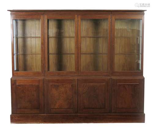 A large Barnsley Workshops glazed walnut bookcase designed by Edward Barnsley