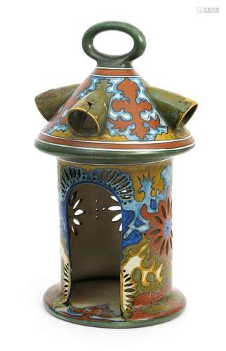 A large Gouda Pottery lantern