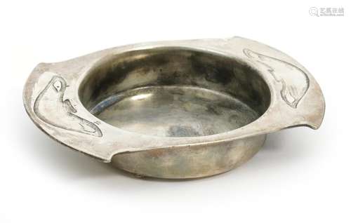 An Art Nouveau Liberty & Co Cymric silver butter dish designed by Archibald Knox