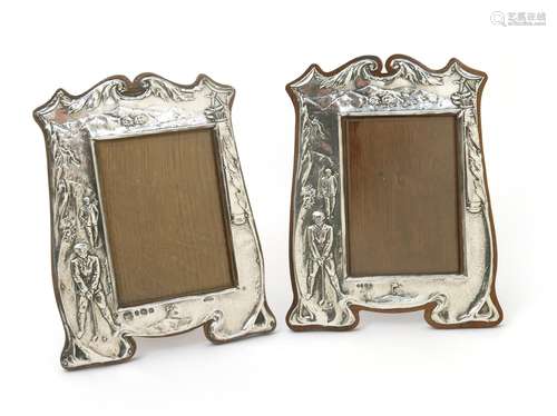 A pair of John Millward Banks silver photograph frames