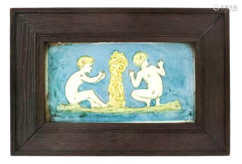 A Della Robbia Pottery plaque possibly by Ellen Mary Rope