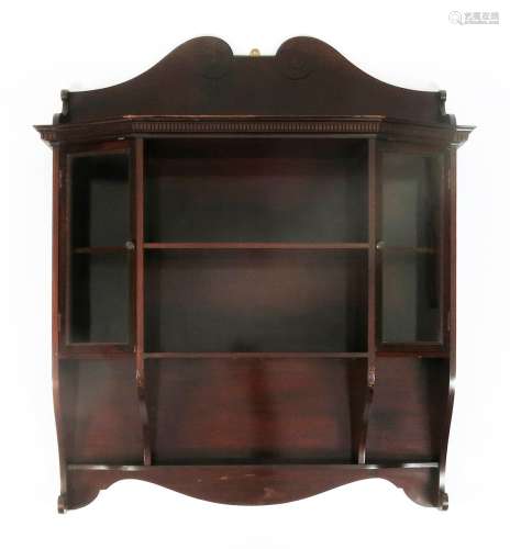 A mahogany wall cabinet in the manner of Collinson & Locke