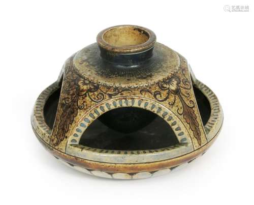 A small Martin Brothers stoneware inkwell by Edwin & Walter Martin