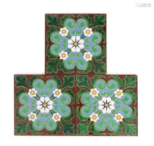 A set of Minton Hollins & Co tiles in the manner of John Pollard Seddon