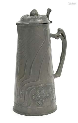 An Art Nouveau Osiris pewter jug