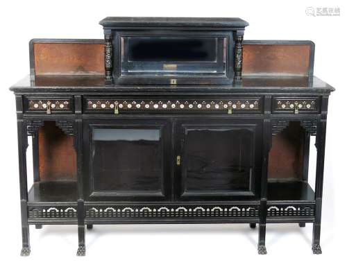 A Herter Brothers ebonised cherry wood cabinet