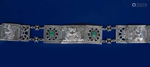 A Bertha Goff silver Putti belt