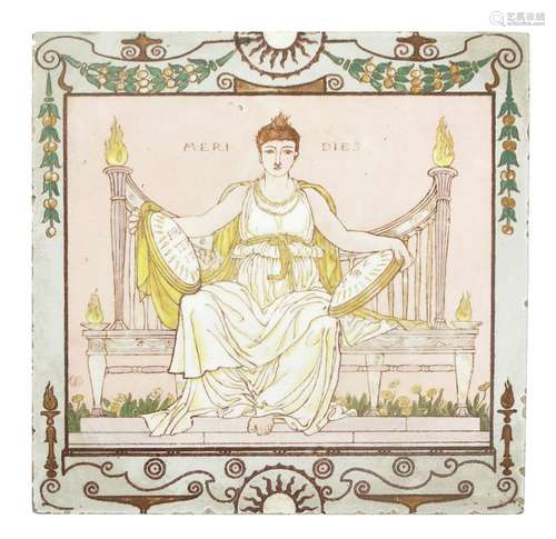 Meridies (noon) a Maw & Co tile designed by Walter Crane