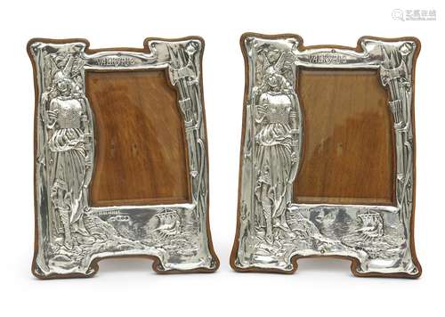 A pair of Hilliard & Thomason silver Valkyrie photograph frames