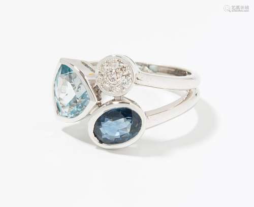 Saphir-Brillant-Topas-Ring