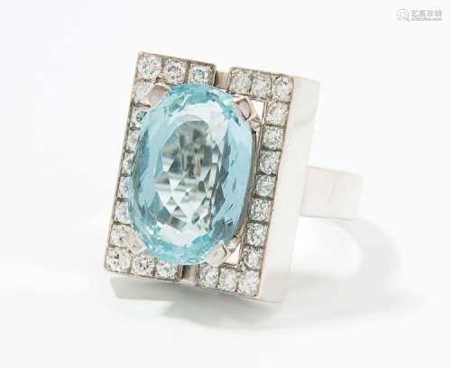 Aquamarin-Brillant-Ring