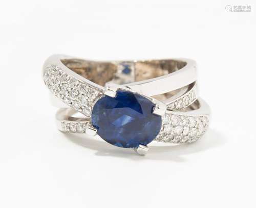 Saphir-Brillant-Ring