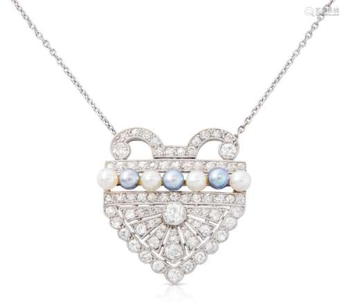 Diamant-Kulturperlen-Collier