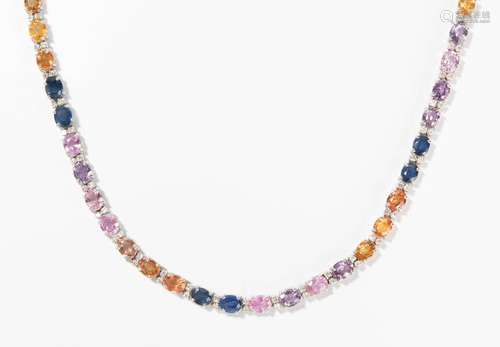 Multicolor-Saphir-Brillant-Collier