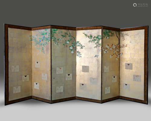 A Japanese six-panel byobu-screen