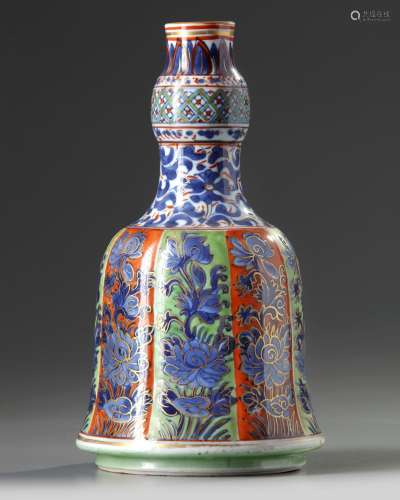 A later-enamelled Chinese blue and white hookah base