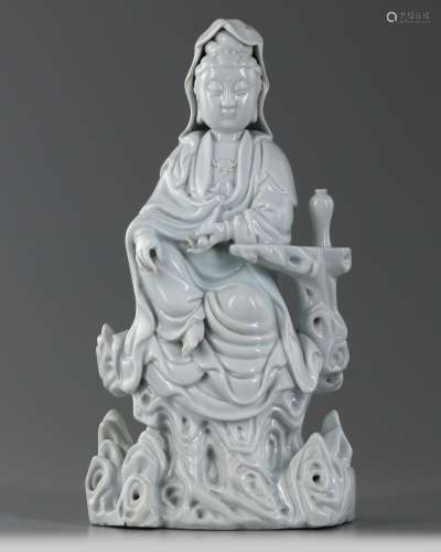 A Chinese Dehua white-glazed figure of Guanyin