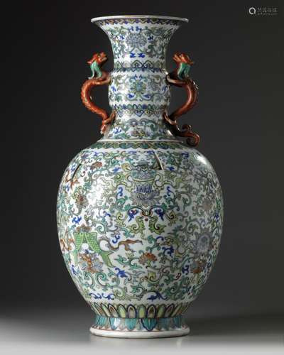 A large Chinese doucai 'Eight Buddhist Emblems' vase